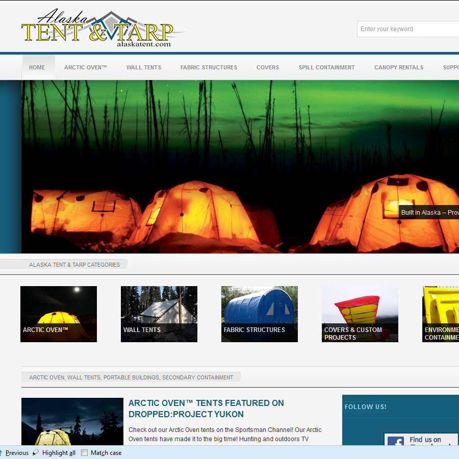 Alaska Tent Home Page